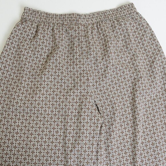 ✨ Abercrombie Fitch Satin Wide Leg Trousers Pull On Pant Brown Beige - Picture 11 of 15